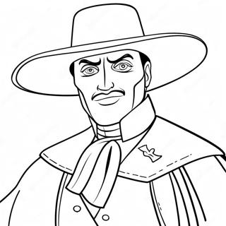 Zorro med sin ikoniska mask färgläggningssida | Zorro målarbild