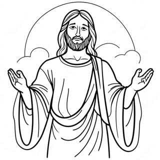 Jesus med öppna armar färgläggningssida | Följ Jesus målarbild
