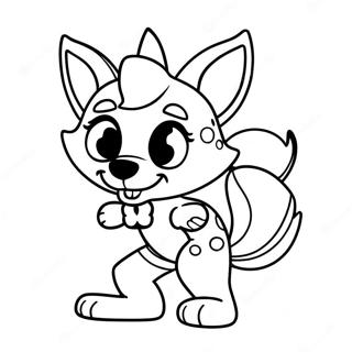 Funtime Foxy i en Lekfull Pose Färgläggningssida | Funtime Foxy målarbild