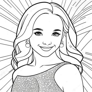 Dove Cameron i en Glittrig Klänning Målarbok | Dove Cameron målarbild