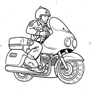Cool Polis Motorcykel i Aktion Målarbok | Polis motorcykel målarbild