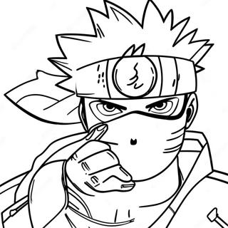 Kakashi med Sharingan i Strid Målning | Sharingan Kakashi målarbild