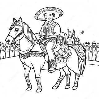 Färgglad Charro Dagar Parad Målning | Charro Dagar målarbild