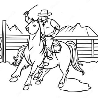 Rodeo Västernscen Målarbild | Rodeo Västern målarbild