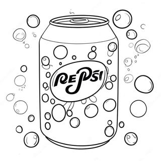 Pepsi Burk med Bubblor Målarbild | Pepsi målarbild