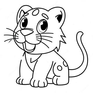 Lekfulla Leon färgläggningssida | Leon målarbild