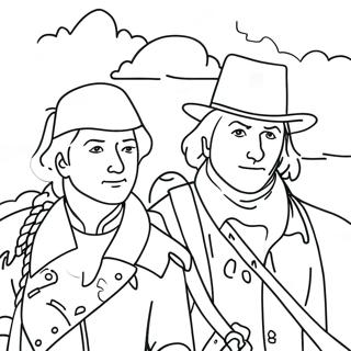 Lewis och Clark äventyr färgläggningssida | Lewis och Clark målarbild