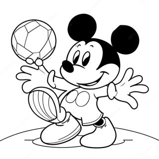 Musse Pigg spelar fotboll målarbok | Disney Sport målarbild