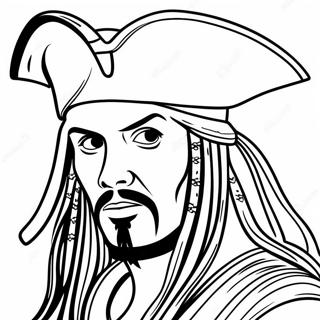 Johnny Depp som Kapten Jack Sparrow Färgläggningssida | Johnny Depp målarbild