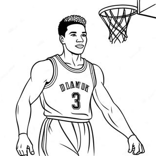 Slam Dunk Basketspelare Målarbild | Slam Dunk målarbild