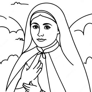 Vacker St Bernadette Målarbild | Sankt Bernadette målarbild