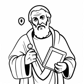 St Peter som håller i nycklar målarbild | Sankt Petrus målarbild