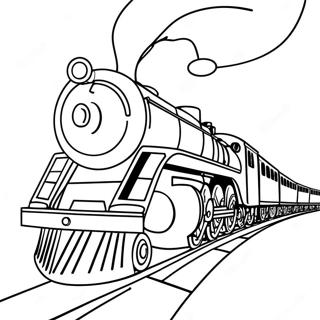 Magisk Polar Express Tåg Målarbild | Polärtåg målarbild