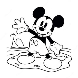 Mickey Mouse strandkul målarbild | Disney Sommar målarbild