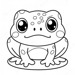 Glad Kawaii groda med stora ögon färgsida | Söt Groda målarbild