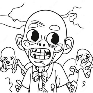 Skrämmande Zombie Among Us Färgläggningssida | Zombie Bland Oss målarbild