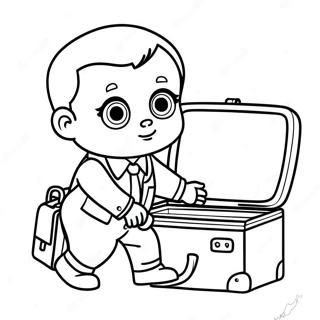 Söt Boss Bebis med Portfölj Målarbild | Boss Baby målarbild
