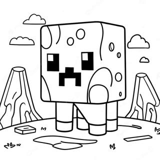 Söt Minecraft Slime Målarbild | Minecraft slime målarbild