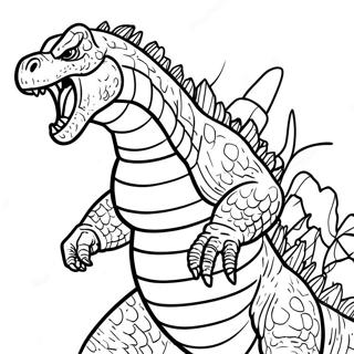 Godzilla 2000 Ropande Målarbild | Godzilla 2000 målarbild