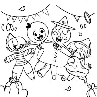 Halloween dansfest färgläggningssida | Halloween Dans målarbild