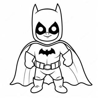 Baby Batman i söt kostym färgläggningssida | Baby Batman målarbild