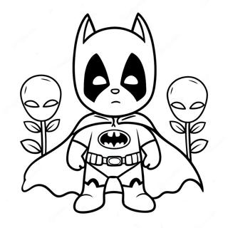 Bedårande baby Batman med cape färgläggningssida | Baby Batman målarbild