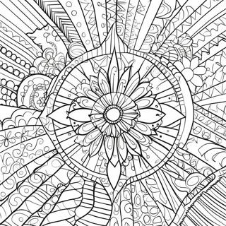 Art Deco geometriska mönster färgläggningssida | Art Deco målarbild