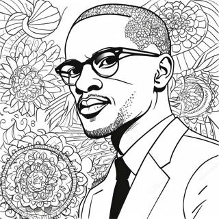 Malcolm X inspirerande citat färgläggningssida | Malcolm X målarbild
