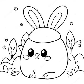 Squishmallow Påskkanin Färgläggningssida | Squishmallow Påsk målarbild