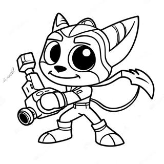 Ratchet och Clank Färgläggningssida | Ratchet och Clank målarbild