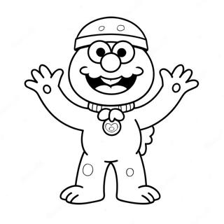 Elmo i en Spooky Kostym Färgläggningssida | Elmo Halloween målarbild