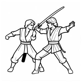 Anakin vs Obi Wan Episk Duell Målarbild | Anakin vs Obi Wan målarbild
