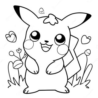 Söt Flicka Pikachu Målarbild | Flicka Pikachu målarbild