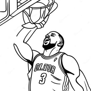 Dwyane Wade dunkar basket målarbild | Dwyane Wade målarbild