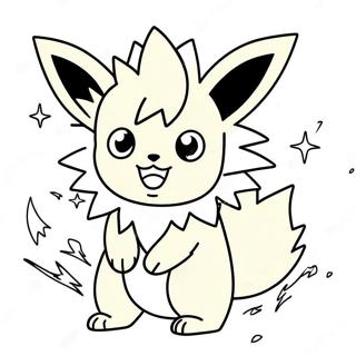 Söt Jolteon med Funkande Elektricitet Målarbild | Jolteon målarbild
