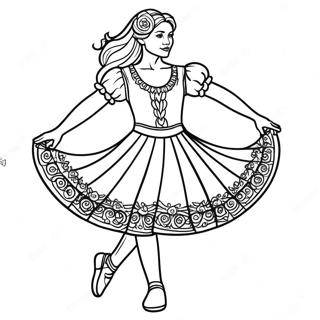 Traditionell Irländsk Dansare Färgläggningssida | Irländsk dans målarbild