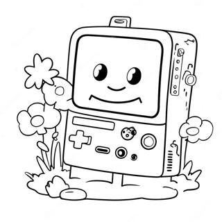 Glad BMO med vänner färgläggningssida | BMO målarbild