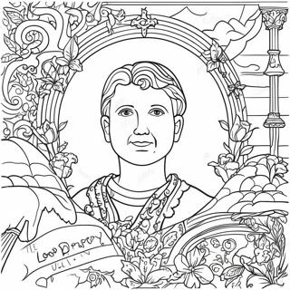 Färgglad illustration av Fader vår färgläggningssida | Fader Vår Barnens målarbild