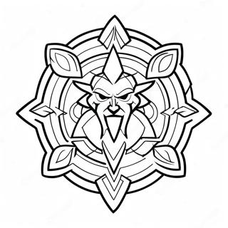 World of Warcraft logotyp färgläggningssida | Världen av Warcraft målarbild