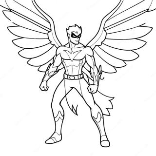 Wings of Fire Nightwing färgläggningssida | Eldens Vingar Nattvinge målarbild