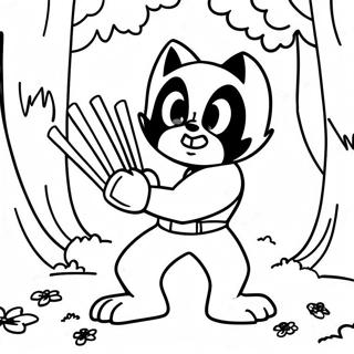 Söt Wolverine i en skog färgläggningssida | Vargdjur målarbild