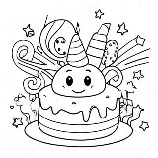Glad 9-års födelsedagsfirande färgläggningssida | Glad 9-årsdag målarbild
