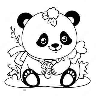 Jul Panda Färgläggningssida | Jul Panda målarbild