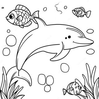 Barbie Delfin Magi med Färgglada Fiskar Målarbild | Barbie Delfin Magi målarbild