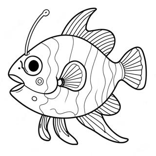 Anglerfisk Målarbok | Angelfisk målarbild