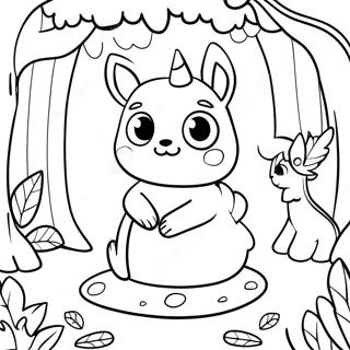 Fairycore Förtrollad Skog Målarbok | Älvtema målarbild