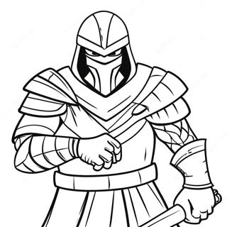 Shredder i Hotfull Pose Målarbild | Shredder TMNT målarbild