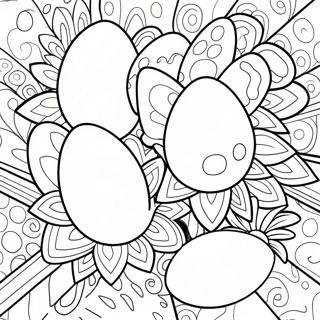 Färgläggningssida med Färgglada Ostara-ägg | Ostara målarbild