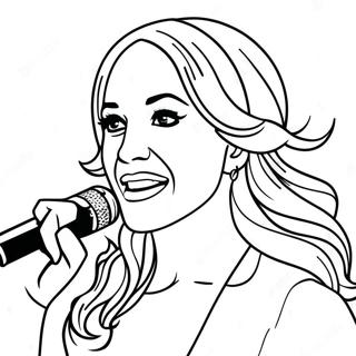 Carrie Underwood Sjunger på Scenen Målarbild | Carrie Underwood målarbild