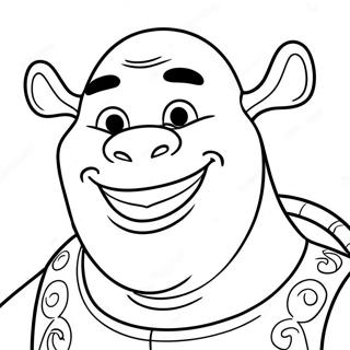 Färgläggningssida med Shreks glada ansikte | Ansikte Shrek målarbild